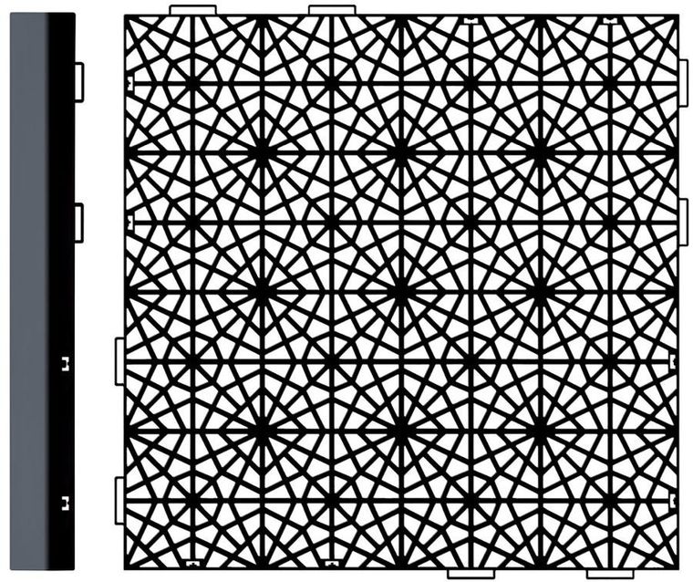 Prosperplast, Mosaic, kratka chodnikowa ażurowa, czarna, 1 szt.