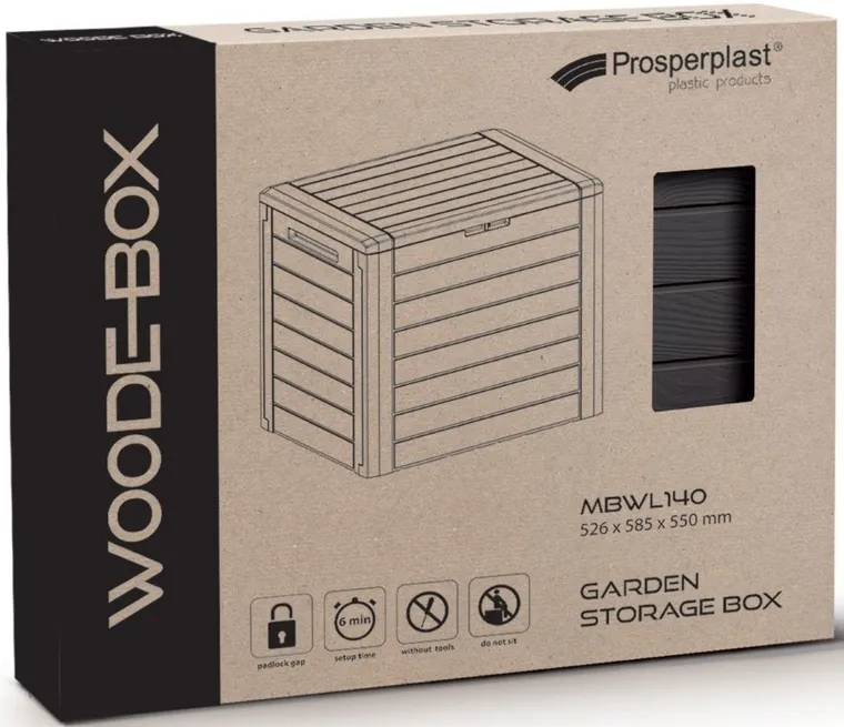 Prosperplast, skrzynia ogrodowa, antracyt, 190l