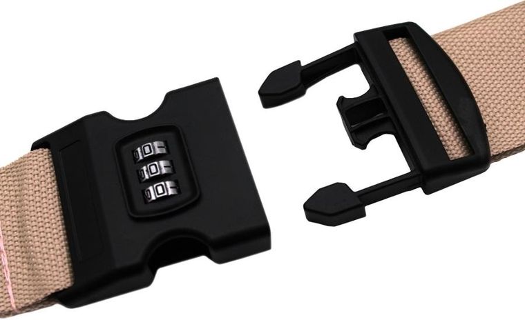 ProWorld, uniwersalny pas zabezpieczający do walizki, beżowy, 5-180 cm