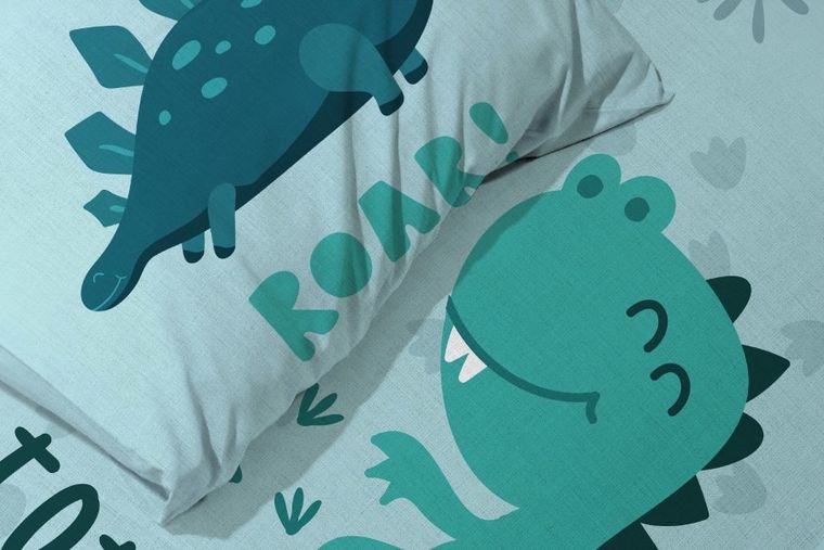 Przytulaki, Dinozaur, 2-częściowy komplet pościeli bawełnianej, 100-135 cm