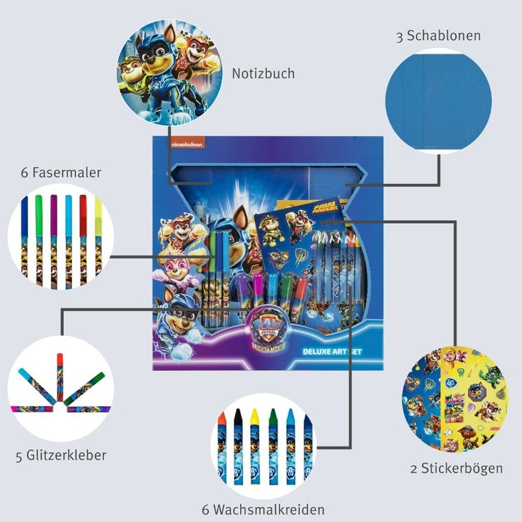 Psi Patrol, akcesoria szkolne, zestaw artystyczny