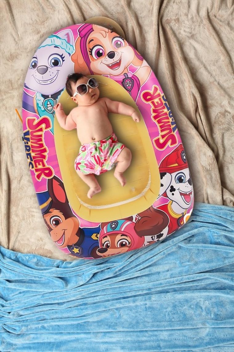 Psi Patrol, Skye, Everest, dmuchany ponton, różowy, 100-60 cm