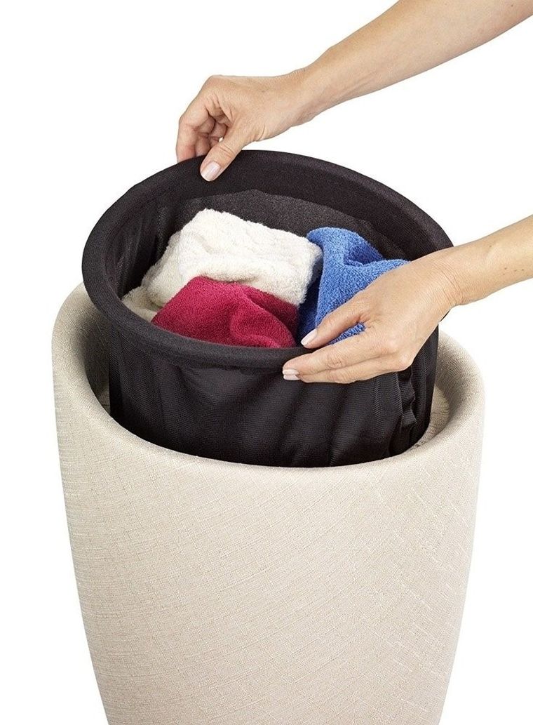 Pufa, kosz na pranie 2w1, Candy, beige