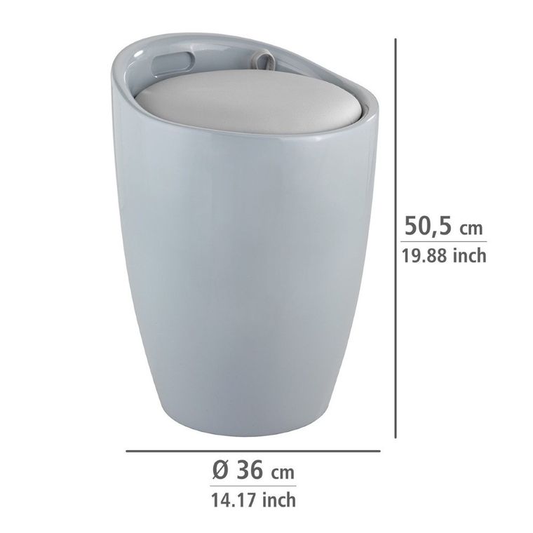 Pufa, kosz na pranie 2w1, Candy grey