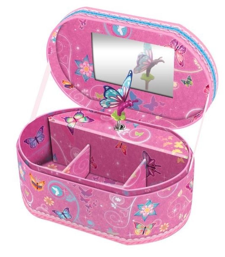 Pulio, pozytywka nakręcana, owalna, motylek