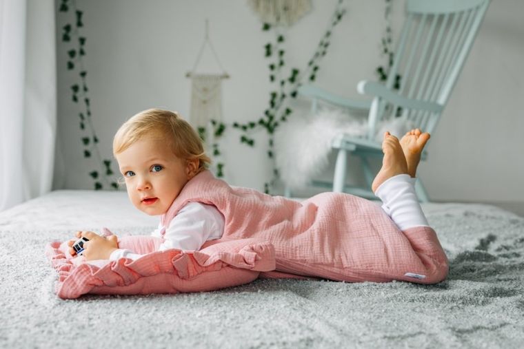 Pulp, Bamboo, śpiworek muślinowy ocieplany z nogawkami, różowy, TOG 2.0, 12-30 m