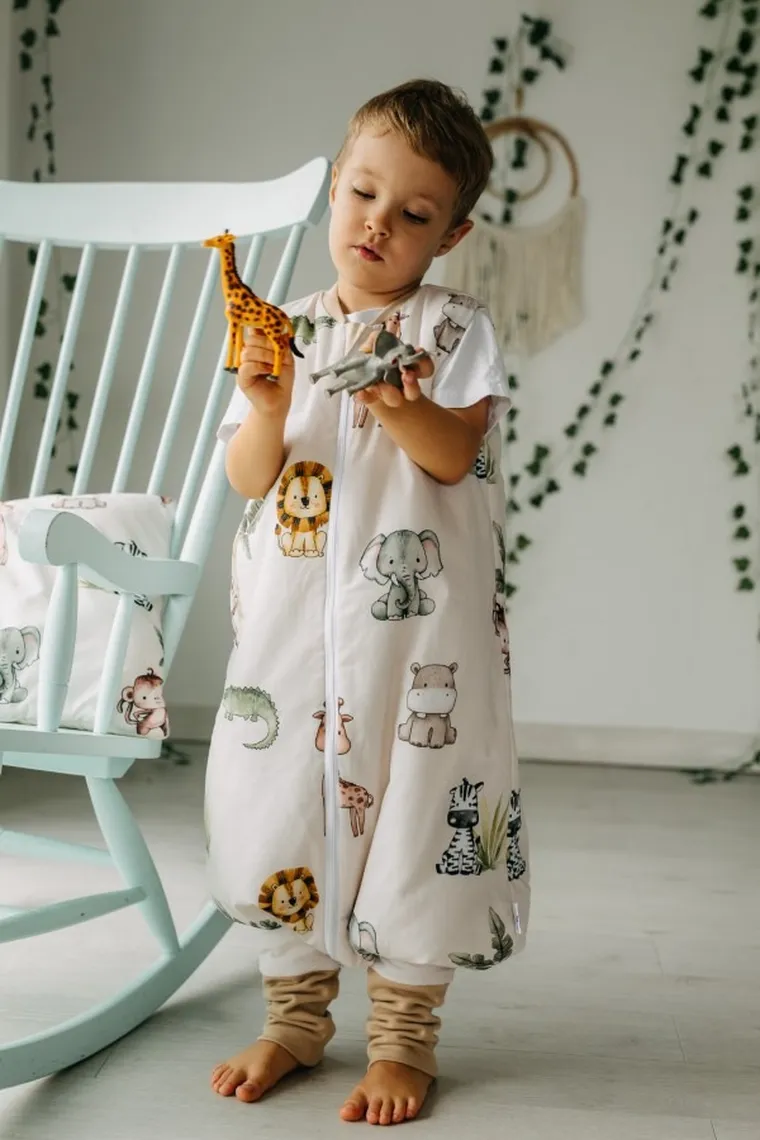 Pulp, Bamboo, Zoo, śpiworek ocieplany z nogawkami, beżowy, TOG 1.75