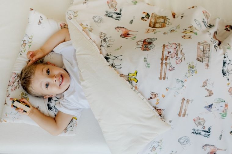 Pulp, Farma, 2-częściowy komplet pościeli bawełnianej z wypełnieniem, 100-135 cm