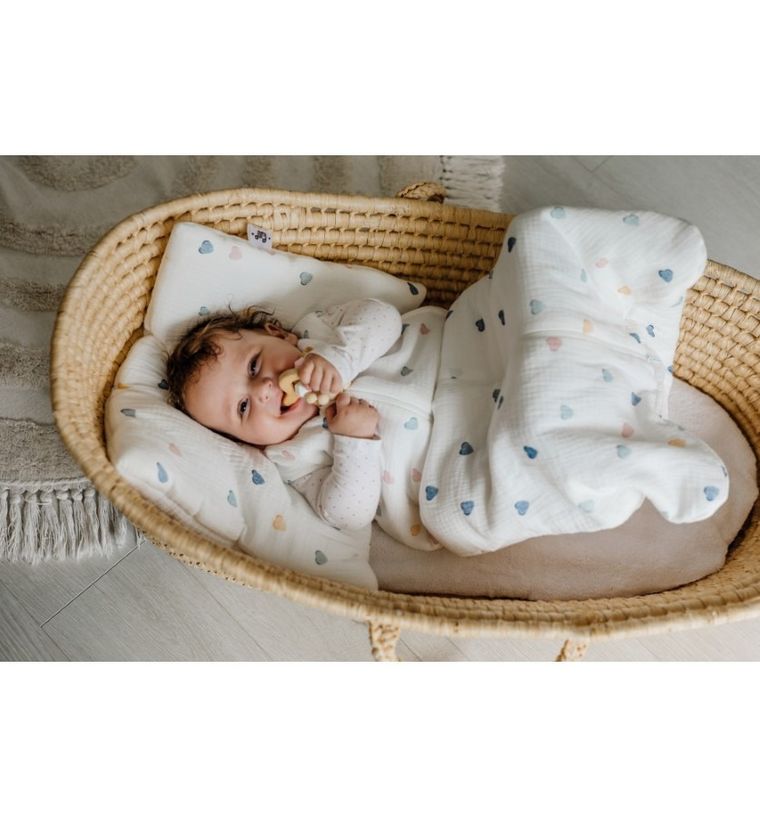 Pulp, Kolorowe serduszka, śpiworek całoroczny, TOG 1.75, 3-12m