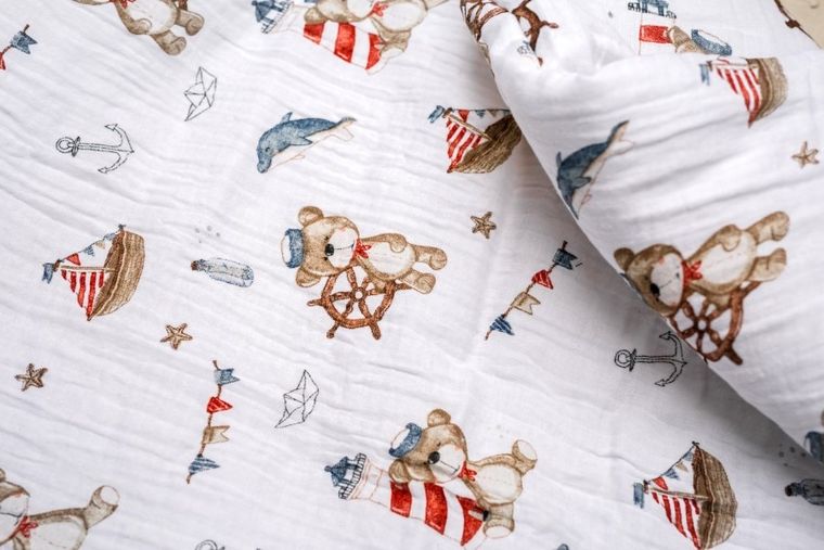 Pulp, Miś Marynarz, 2-częściowy komplet pościeli, muślinowy, 135-100 cm