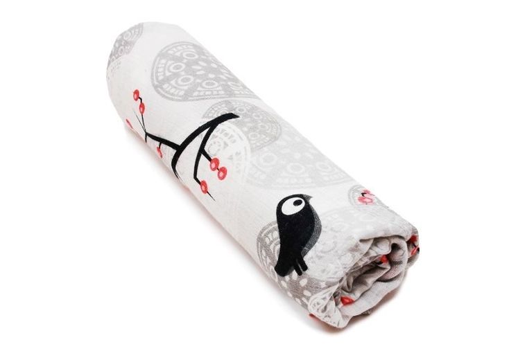 Pulp, pieluszka bambusowa z jonami srebra, ptaszki na gałązkach