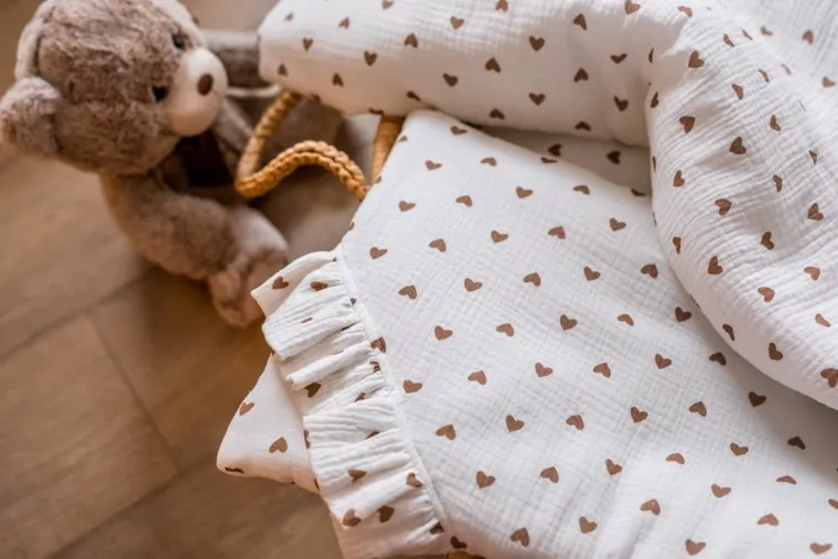 Pulp, Serduszka, 2-częściowy komplet pościeli, muślinowy, 80-100 cm