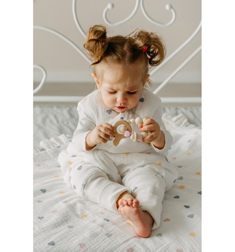 Pulp, Serduszka Kolorowe, śpiworek muślinowy letni z nogawkami, 0.5 TOG, 12-30 m