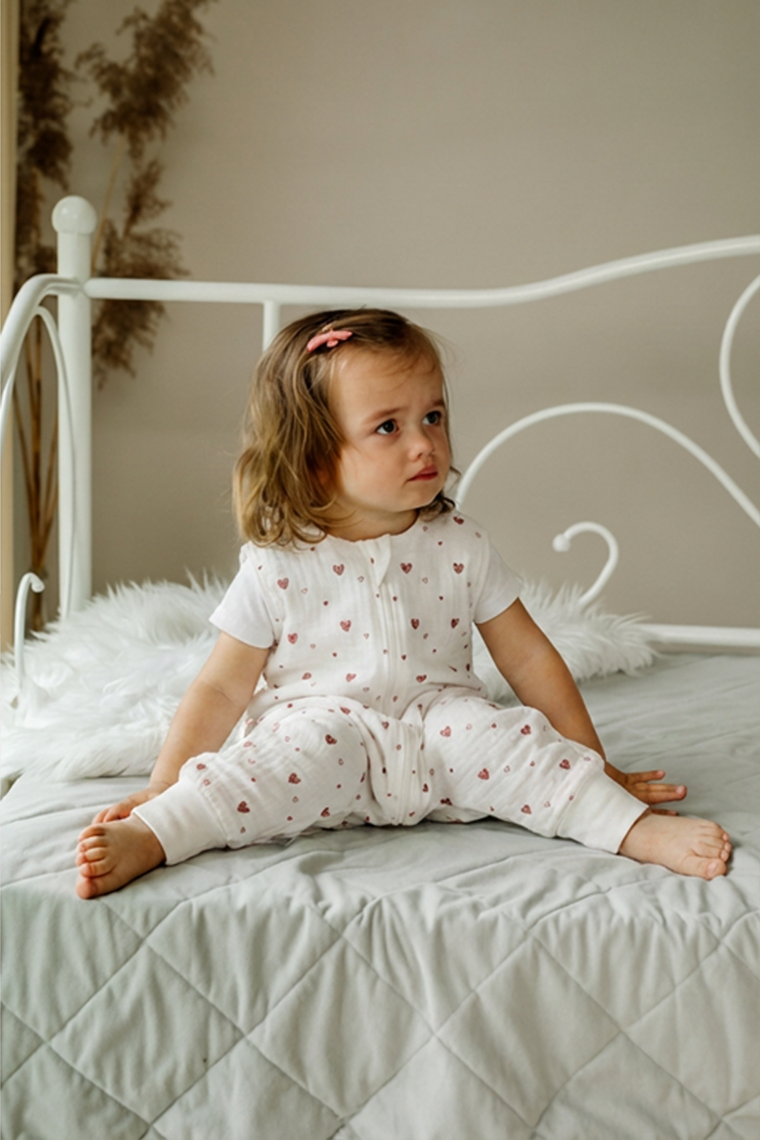 Pulp, Serduszka, śpiworek muślinowy z nogawkami, całoroczny, TOG  1.5, 1-2.5 l