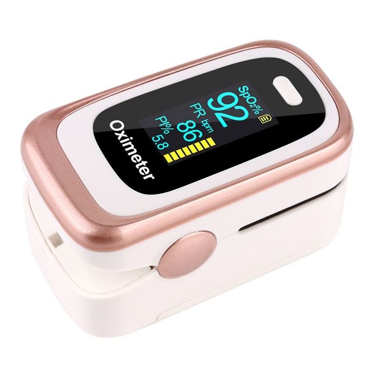 Pulsoksymetr na palec, biało-złoty