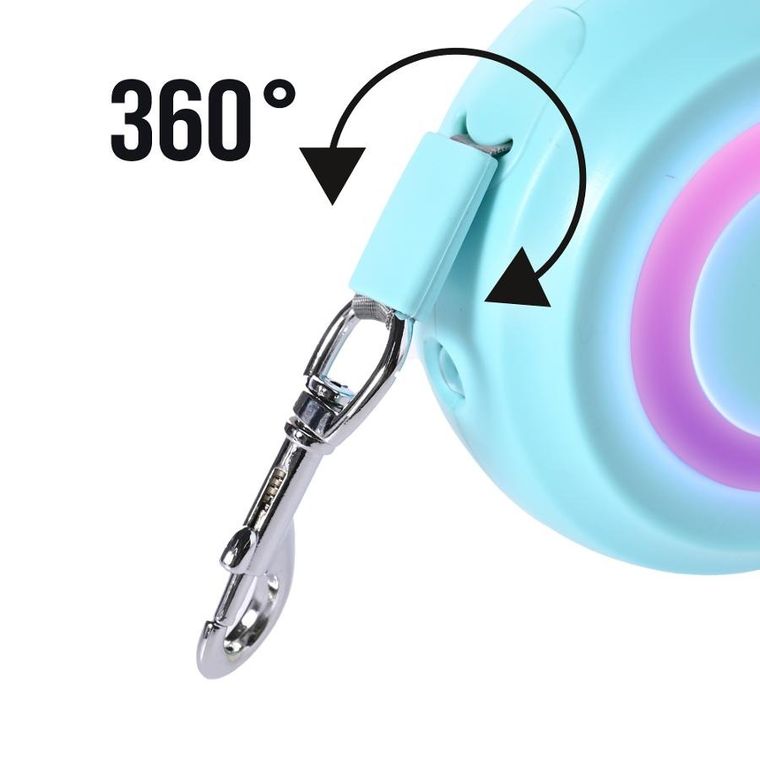 Pupilplanet, smycz automatyczna z bocznym światłem LED, 5m