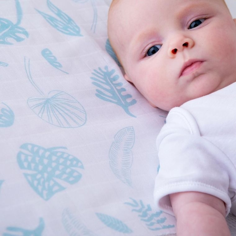 PurFlo, Jungle Leaves, otulacz bambusowy, 120-120 cm, 2 szt.