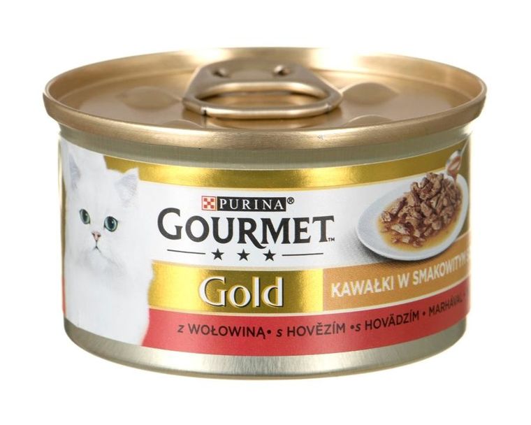 Purina, Gourmet Gold, Sauce Delight, mokra karma dla kota w puszczce, wołowina, 85g