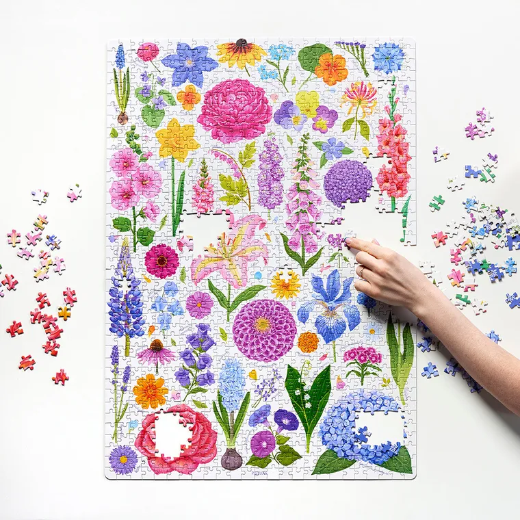 Puzzlove, CzuCzu, Kwiaty ogrodowe, puzzle, 1000 elementów