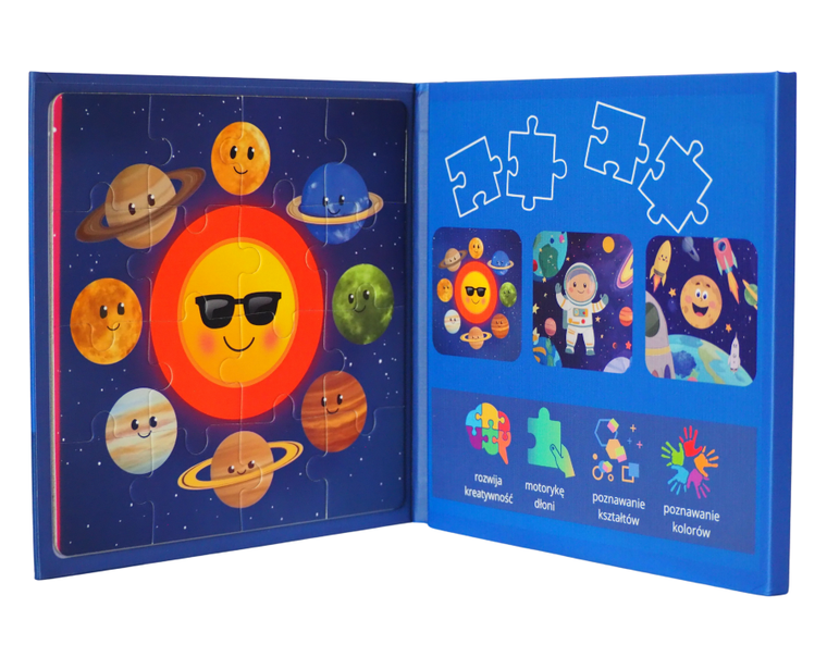 QBI, Kosmos, puzzle magnetyczne, 16+20+25 elementów