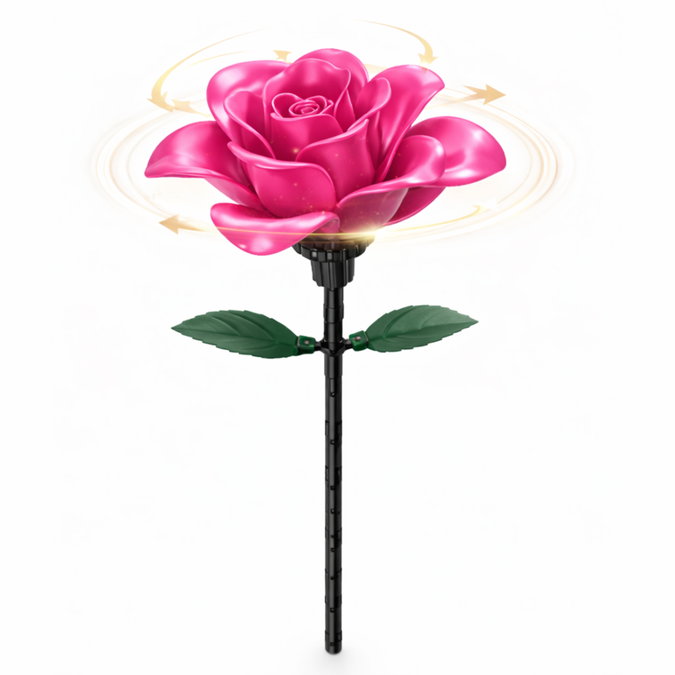 QBI, otwierana czerwona róża, klocki konstrukcyjne, 45 elementów