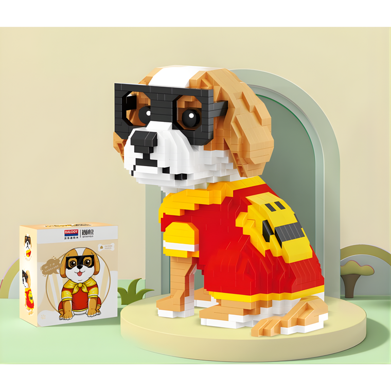 QBI, Pies w pelerynie, klocki konstrukcyjne, 963 elementy