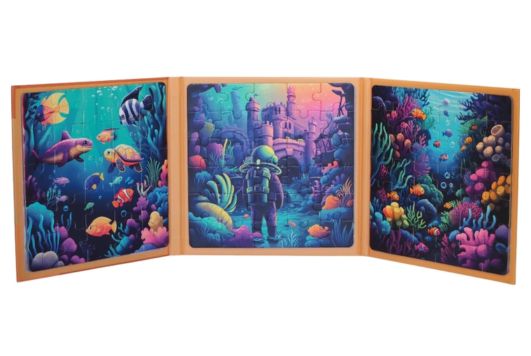 QBI, Podmorskie przygody, puzzle magnetyczne, 16+20+25 elementów