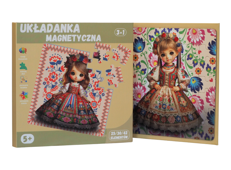 QBI, Stroje regionalne, puzzle magnetyczne, 25+30+42 elementy