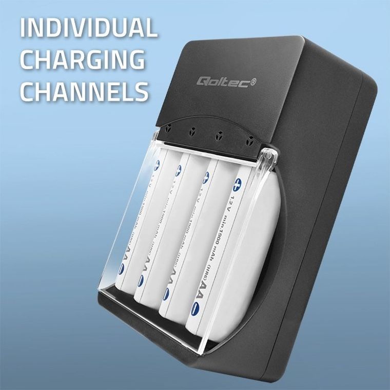 Qoltec, ładowarka do akumulatorków Ni-MH R03/AAA R06/AA, 300 mA