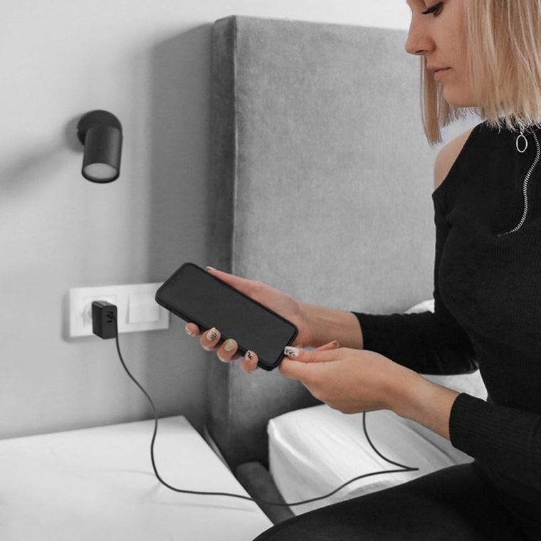 Qoltec, Super Quick PD, ładowarka, 1XUSB-C, 1XUSB, 65W, 5-20V, 1.5-3.25A, czarna