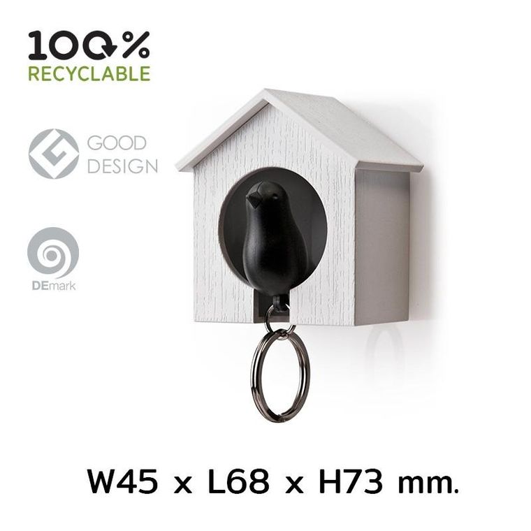 Qualy, Budka, wieszak na klucze, biało-różowy, 10091-WH-PK