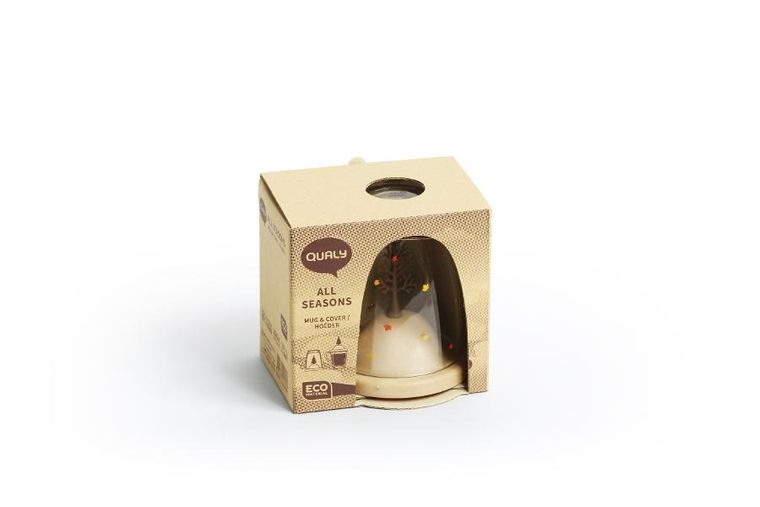 Qualy, Summer, kubek z pokrywką, beżowy