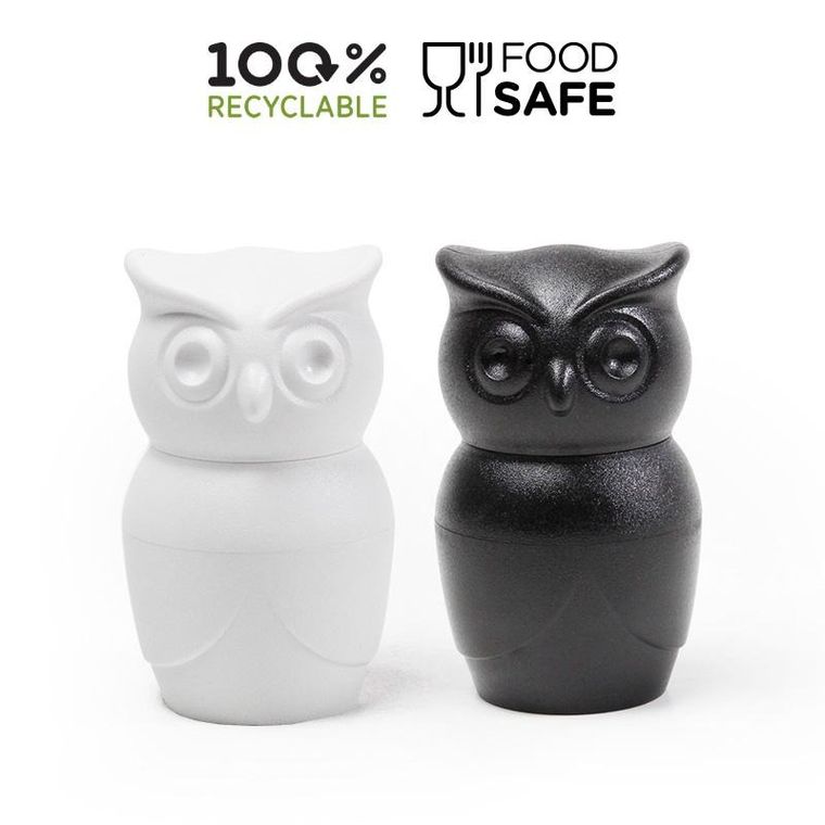 Qualy, Tasty Owl, młynek do soli i pieprzu, biały, 10251-W
