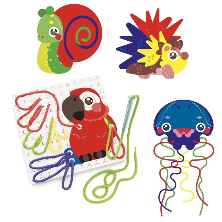 Quercetti, Fanta filo, wyszywanka, zestaw kreatywny, Zoo