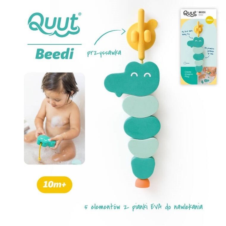 Quut, Beedi, klocki piankowe do kąpieli do nawlekania, Croco