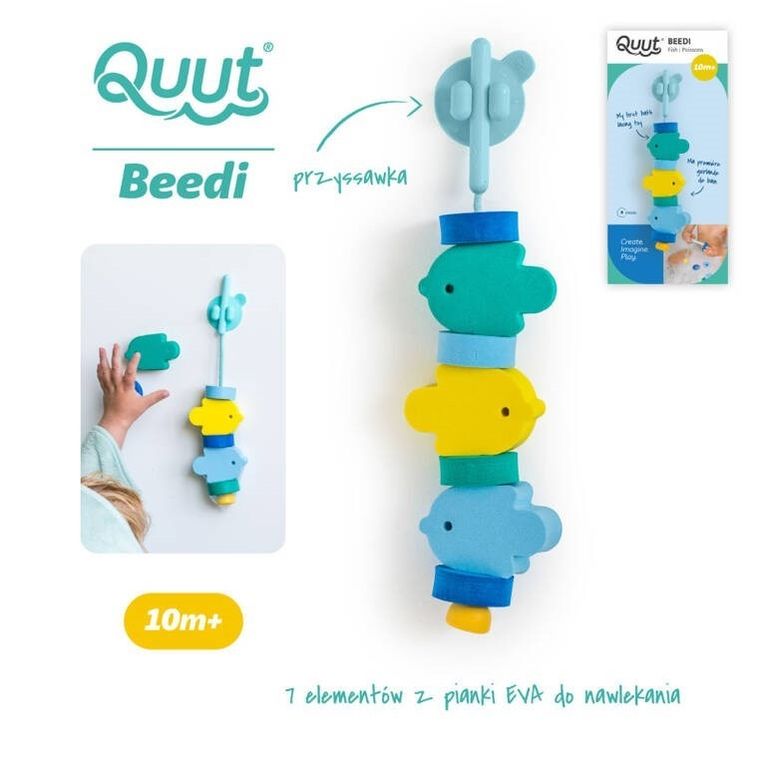 Quut, Beedi, klocki piankowe do kąpieli do nawlekania, Fish