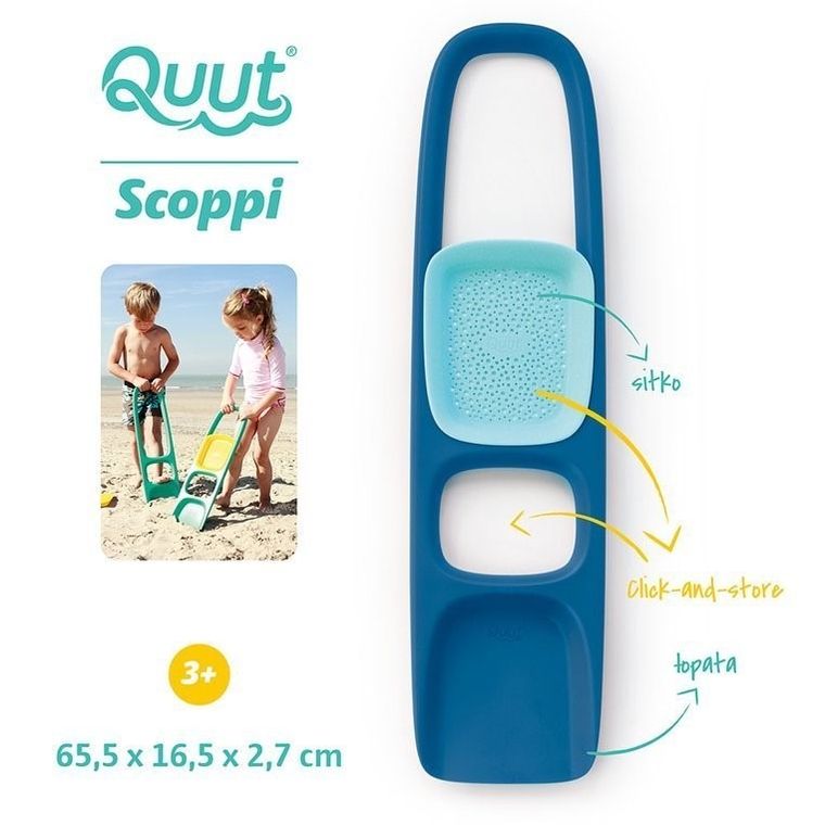 Quut, Scoppi, łopatka z sitkiem, Dark Blue + Vintage Blue