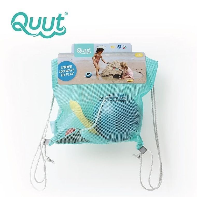 Quut, zestaw plażowy: Mini Ballo + Cuppi + Magic Shapers Heart, wiaderko z akcesoriami