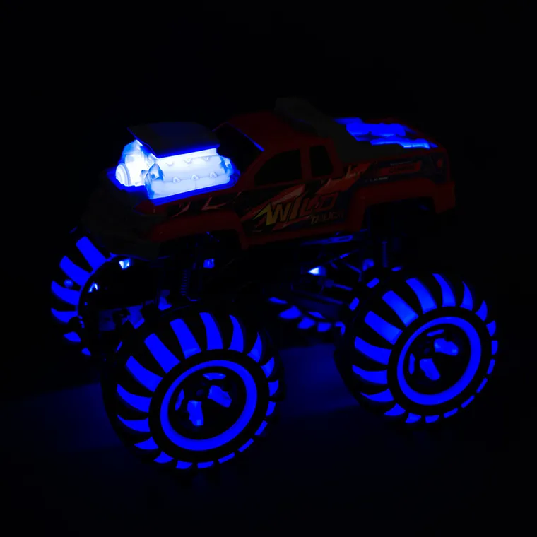 Race Xtreme, Wild Truck, samochód terenowy ze świecącymi kołami, pojazd zdalnie sterowany, 1:12