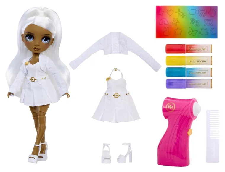 Rainbow High, Air Brush & Create, lalka modowa, Grey Eyes