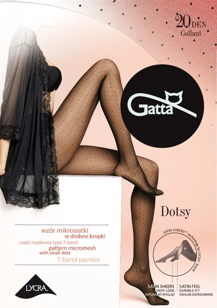 Rajstopy damskie, Nero, 20 DEN, Dotsy, Gatta