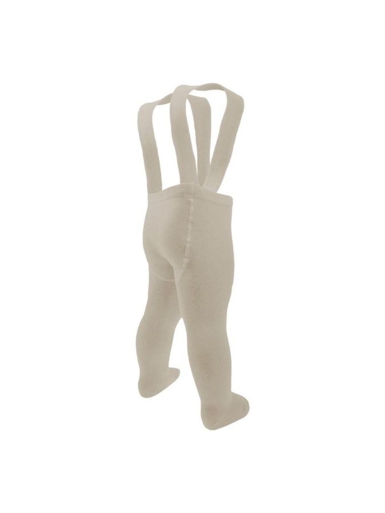Rajstopy dziecięce z szelkami, bambusowe, beżowe, Nicol