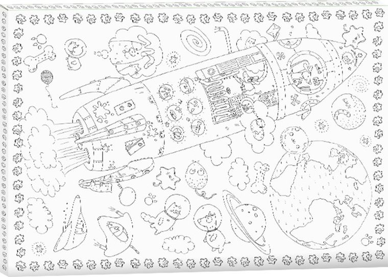 Rakieta. Kolorowanka ramka do zawieszenia