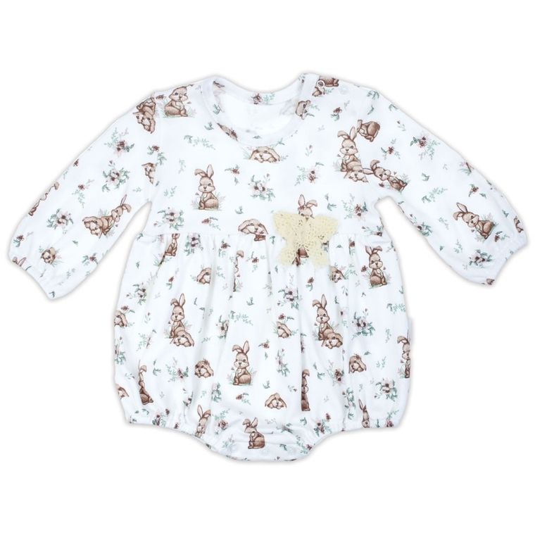 Rampers dziewczęcy, biały, Nicol