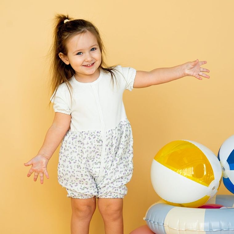 Rampers dziewczęcy, ecru, Eevi