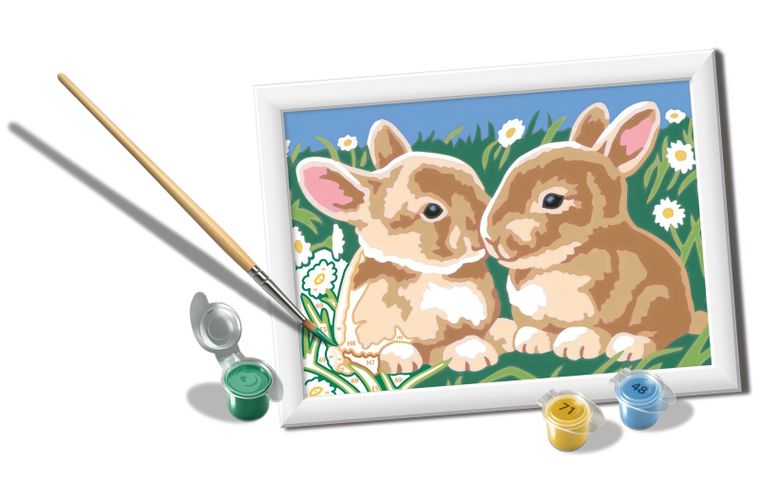 Ravensburger, CreArt, Puszyste króliczki, malowanie po numerach