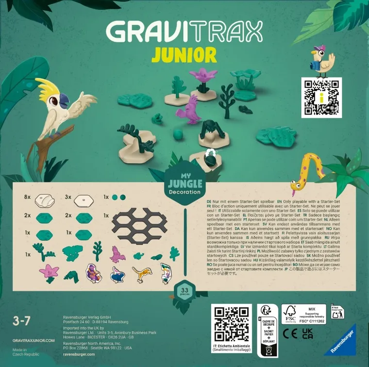 Ravensburger, GraviTrax Junior, Dżungla, zestaw uzupełniający