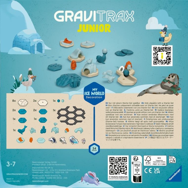 Ravensburger, GraviTrax Junior, Lodowa Przygoda, zestaw uzupełniający