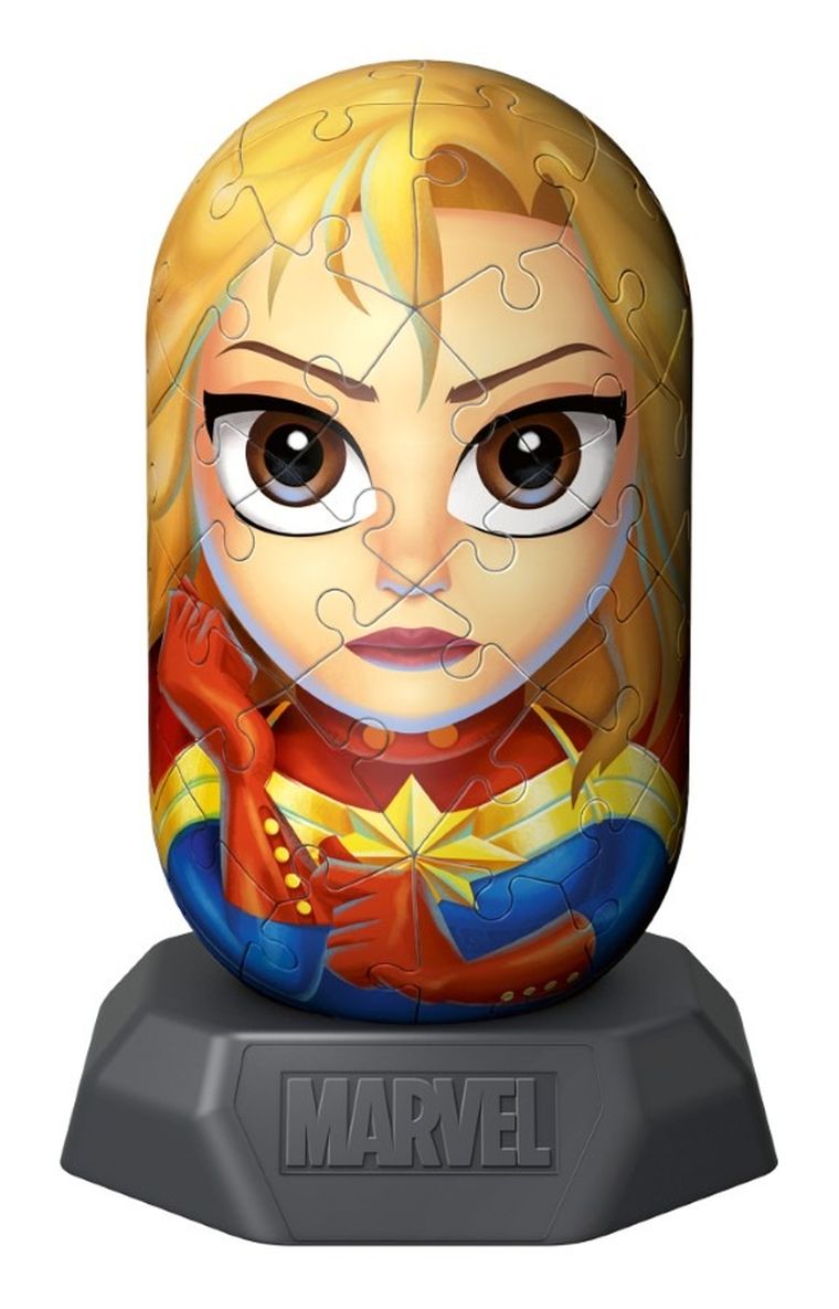 Ravensburger, Hylkies, Kapitan Marvel, puzzle 3D, 56 elementów