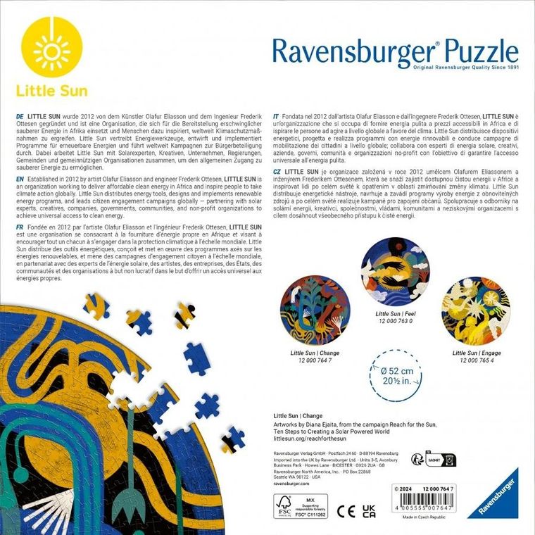 Ravensburger, Małe słońca, Zmiana, puzzle, 500 elementów